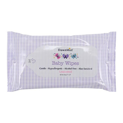 Dukal LLC DawnMist Baby Wipes Disposable Unscented 7x8" 960/Case - BWU4024