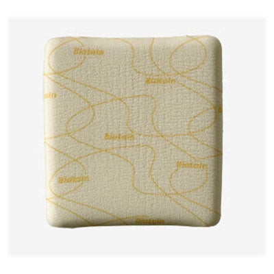 Coloplast Biatain Polyurethane Foam Wound Dressing 4x4" Sterile Non-Adhesive Tan Absorbent - 3410