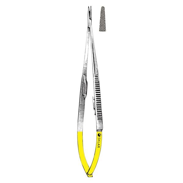 Sklar Instruments -Jacobson Needle Holder Cross Serrated Stainless Steel/Tungsten Carbide Each 21-8251