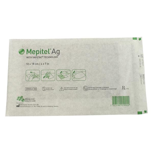 Molnlycke Healthcare Mepilex Ag Silver Wound Dressing 4x7"  - 391090