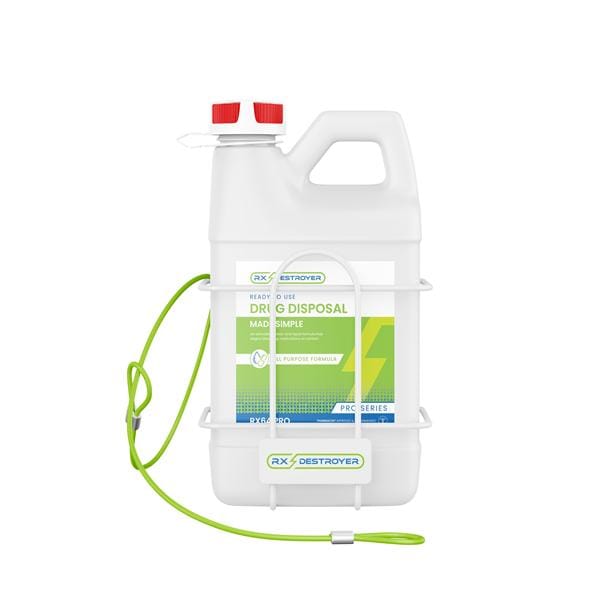 C2R Global Manufacturing Inc Rx Destroyer Wall Mount 64oz White Steel Reusable Bottle Non-Sterile Each - RX64WALLSEC