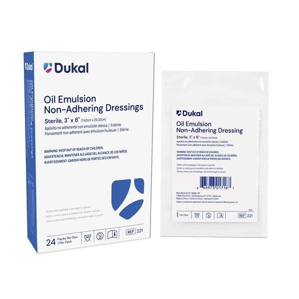 Dukal LLC Gauze Oil Emulsion Dressing 3x8" Sterile Non-Adherent LF - 221