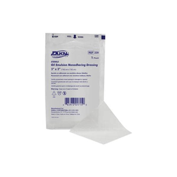 Dukal LLC Oil Emulsion Gauze Dressing 3x8" Non-Adherent - 222