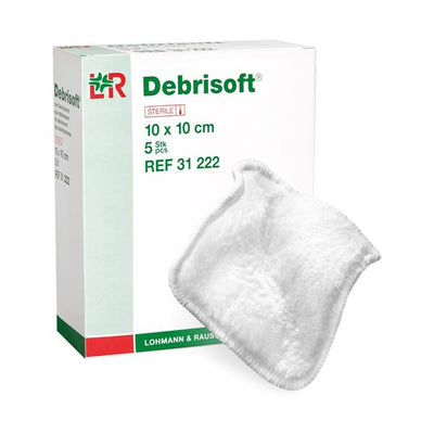 Lohmann & Rauscher, Inc. Debrisoft Debridment Pad Unbleached Polyester/Polyacrylic 4x4" Sterile White LF, 10 BX/CA - 31222