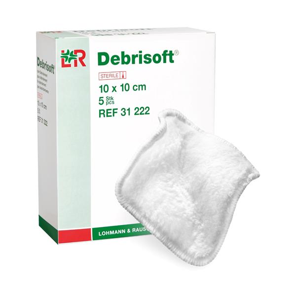Lohmann & Rauscher, Inc. Debrisoft Debridment Pad Unbleached Polyester/Polyacrylic 4x4" Sterile White LF, 10 BX/CA - 31222