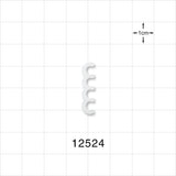 4-Channel Multi-Cavity Clip, Natural - 0.146 inch Channel (3.7 mm) - 12524
