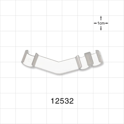 3-Channel Multi-Cavity Clip, Angled, Natural - Two Channels 0.2 inch (5.08 mm); One Channel 0.24 inch (6.09 mm) - 12532