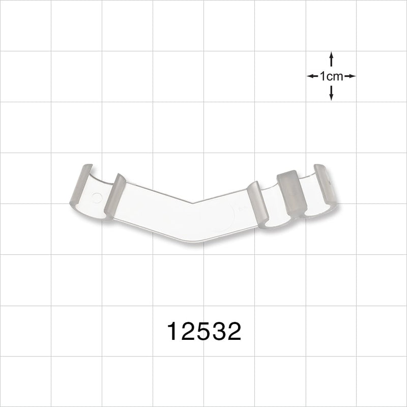 3-Channel Multi-Cavity Clip, Angled, Natural - Two Channels 0.2 inch (5.08 mm); One Channel 0.24 inch (6.09 mm) - 12532