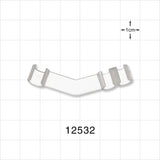 3-Channel Multi-Cavity Clip, Angled, Natural - Two Channels 0.2 inch (5.08 mm); One Channel 0.24 inch (6.09 mm) - 12532