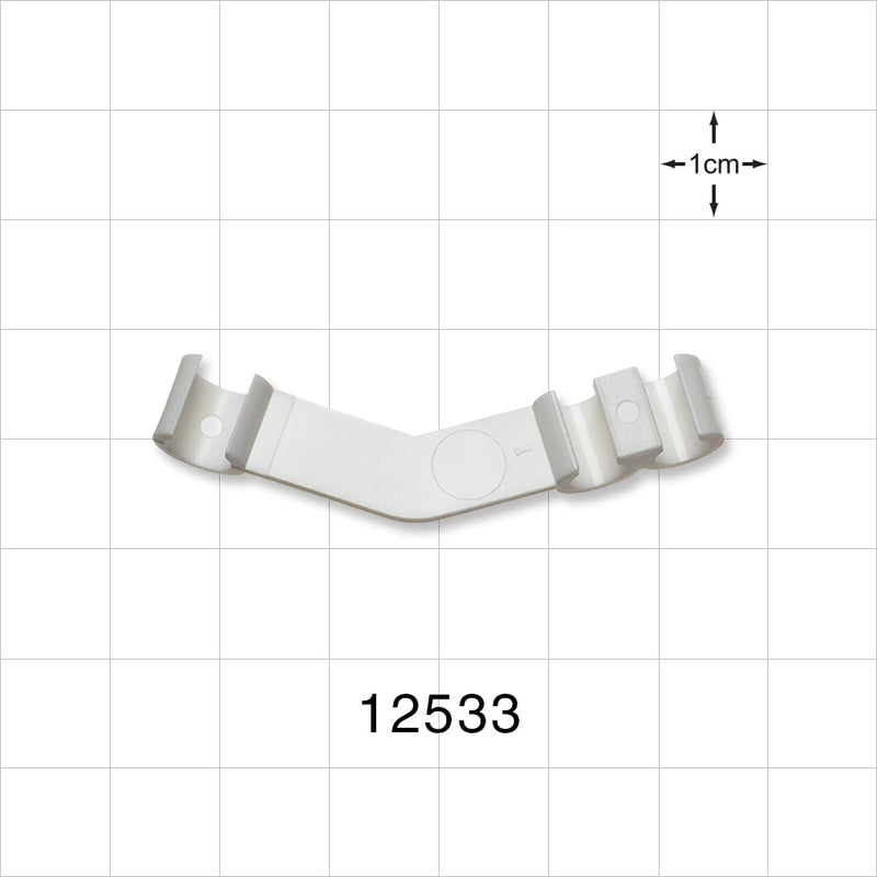 3-Channel Multi-Cavity Clip, Angled, White - Two Channels 0.2 inch (5.08 mm); One Channel 0.24 inch (6.09 mm) - 12533