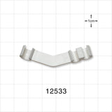 3-Channel Multi-Cavity Clip, Angled, White - Two Channels 0.2 inch (5.08 mm); One Channel 0.24 inch (6.09 mm) - 12533