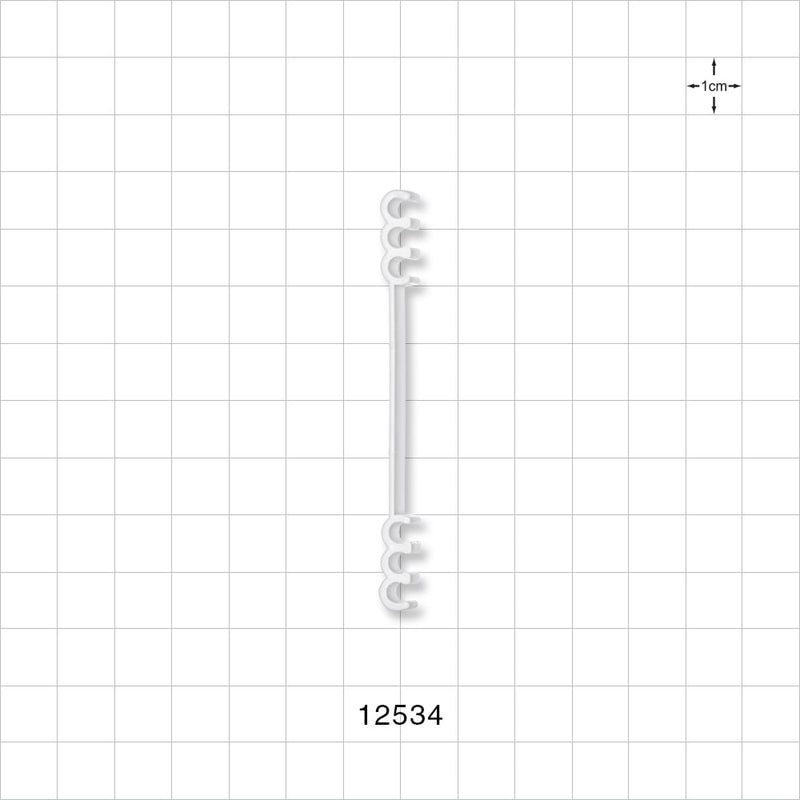 6-Channel Multi-Cavity Clip, Extended, Natural - Four Channels 0.140 inch (3.55 mm); Two Channels 0.143 inch (3.63 mm) - 12534