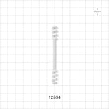 6-Channel Multi-Cavity Clip, Extended, Natural - Four Channels 0.140 inch (3.55 mm); Two Channels 0.143 inch (3.63 mm) - 12534