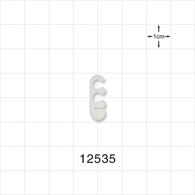 2-Channel Multi-Cavity Clip with Guide Wire Slit, Natural - 0.152 inch Channel; 0.04 inch Slit (3.86 mm; 1.01 mm) - 12535