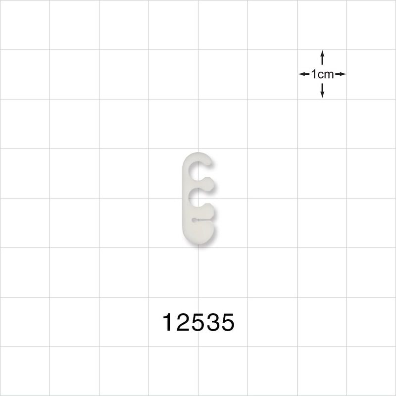 2-Channel Multi-Cavity Clip with Guide Wire Slit, Natural - 0.152 inch Channel; 0.04 inch Slit (3.86 mm; 1.01 mm) - 12535