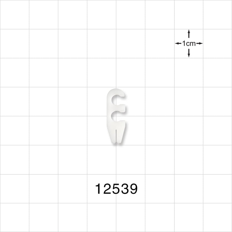 2-Channel Multi-Cavity Clip with Guide Wire Slit, Natural - 0.144 inch Channel; 0.007 inch Slit (3.65 mm; 0.17 mm) - 12539