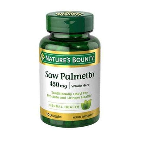 Natures Bounty Inc Saw Palmetto Adult Supplement Capsules 450mg 100/Bottle - 4046181