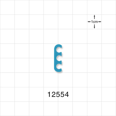 3-Channel Multi-Cavity Clip, Blue - 0.145 inch Channel (3.68 mm) - 12554