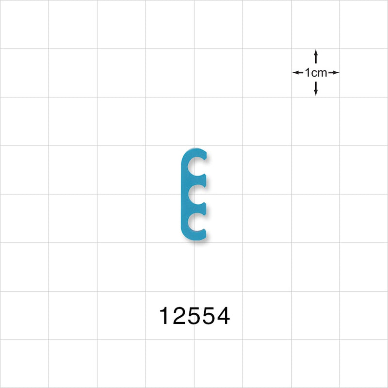 3-Channel Multi-Cavity Clip, Blue - 0.145 inch Channel (3.68 mm) - 12554