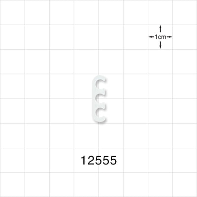 3-Channel Multi-Cavity Clip, Natural - 0.145 inch Channel (3.68 mm) - 12555