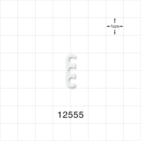 3-Channel Multi-Cavity Clip, Natural - 0.145 inch Channel (3.68 mm) - 12555