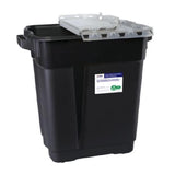Becton-Dickinson -Recykleen RCRA Hazardous Waste Container 9gal Black 18.5x17.75x11.75" Gasketed Slide Lid Plastic Non-Sterile 70% Recycled Material Non-DOT; Permanent Closure 8/Case 305069