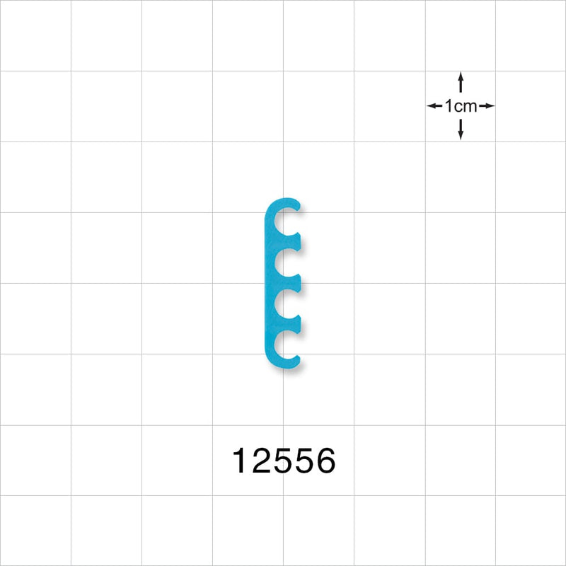 4-Channel Multi-Cavity Clip, Blue - 0.145 inch Channel (3.68 mm) - 12556