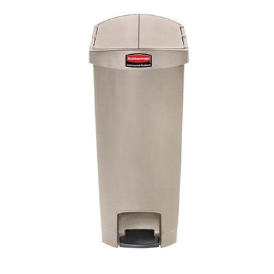 Rubbermaid Can Trash Slim Jim Resin/Smooth Finish Step-On Pedal Self-Closing Each - 428162