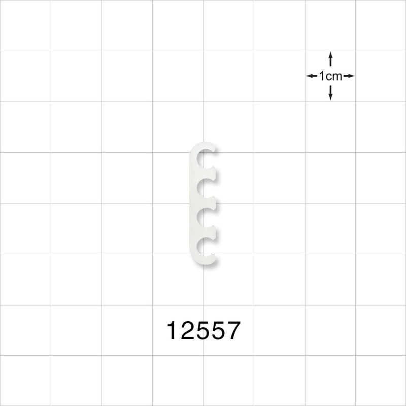 4-Channel Multi-Cavity Clip, Natural - 0.145 inch Channel (3.68 mm) - 12557