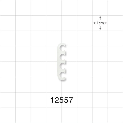4-Channel Multi-Cavity Clip, Natural - 0.145 inch Channel (3.68 mm) - 12557