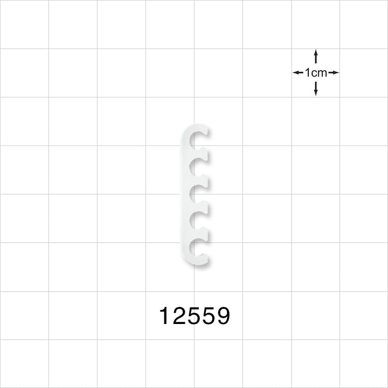 5-Channel Multi-Cavity Clip, Natural - 0.145 inch Channel (3.68 mm) - 12559