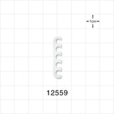 5-Channel Multi-Cavity Clip, Natural - 0.145 inch Channel (3.68 mm) - 12559