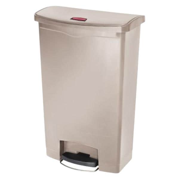 Newell Brands Dist. LLC Can Trash Slim Jim Resin Step-On Pedal Hinge Lid Self-Closing Front Step Each - 1883552