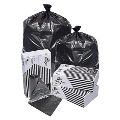 Pitt Plastics Can Liner 33gal LLDPE 0.95mil XHeavy-Duty 10 Rolls 33x39" Black Coreless Roll 100/Case - B74030XK