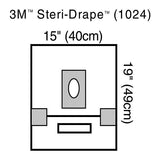 3M Medical Products Steri-Drape 15x19" Sterile Surgical Drape Fenestrated, 4 BX/CA - 1024