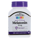 21st Century Healthcare Melatonin Dissolvable Tablets 10mg Quick Dissolve 120/Bottle - 4940649