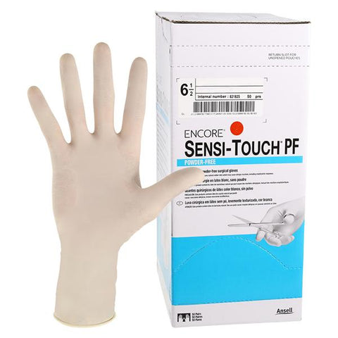 Ansell Healthcare Products ENCORE Sensi-Touch PF Surgical Gloves 6.5 Standard Natural, 4 BX/CA - 7823PF