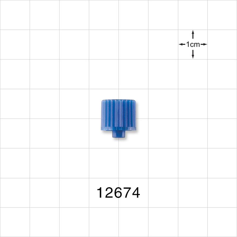 Male Luer Cap, Non-Vented, Blue -  - 12674