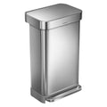 SimpleHuman LLC 12 Gallon Rectangular Step Trash Can with Soft-Close Lid Brushed Stainless Steel Each - CW2024