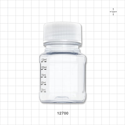 PharmaTainer™ Bottle, Non-Sterile, 5/Vacuum-Sealed Pack - 125 ml; 48 mm cap - 12700
