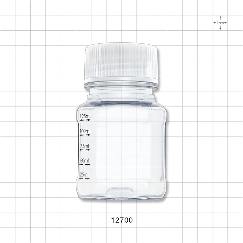 PharmaTainer™ Bottle, Non-Sterile, 5/Vacuum-Sealed Pack - 125 ml; 48 mm cap - 12700
