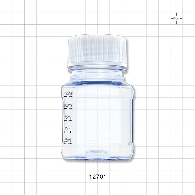 PharmaTainer™ Bottle, Non-Sterile, 5/Vacuum-Sealed Pack - 125 ml; 48 mm cap - 12701