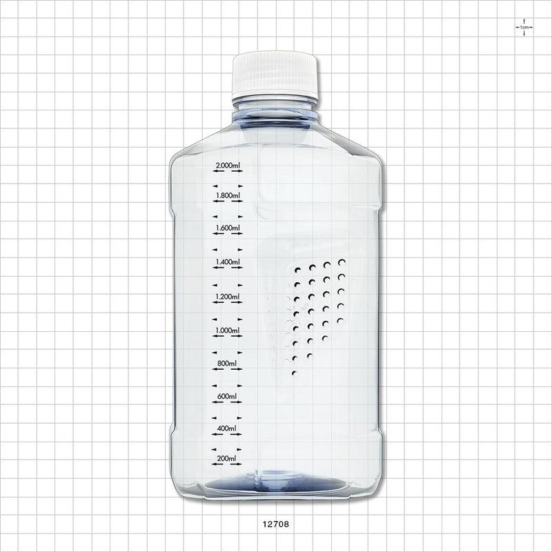 PharmaTainer™ Bottle, Non-Sterile, 5/Vacuum-Sealed Pack - 2 Liter; 48 mm cap - 12708
