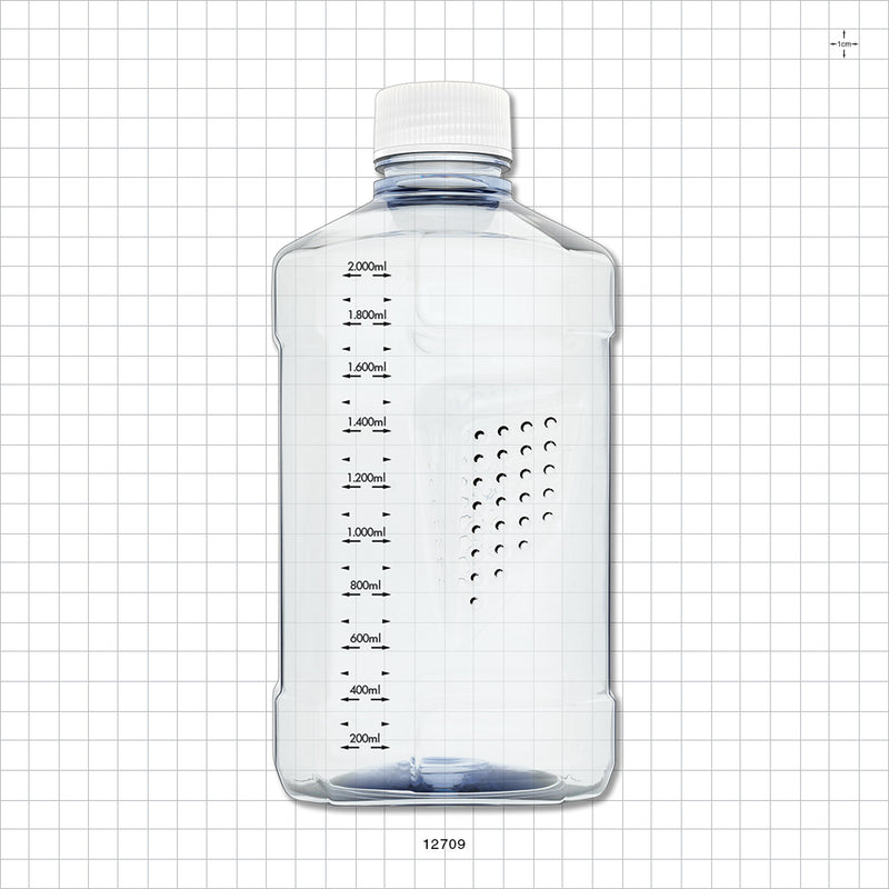 PharmaTainer™ Bottle, Non-Sterile, 5/Vacuum-Sealed Pack - 2 Liter; 48 mm cap - 12709