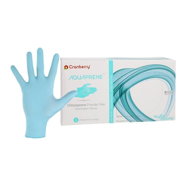 Pro2 Solutions, Inc -AquaPrene Chloroprene Exam Gloves Small Aqua Non-Sterile, 10 BX/CA CR3026