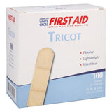 Dukal LLC -American White Cross Tricot Bandage Fabric 3/4x3" Beige Sterile 100/Box, 12 BX/CA 1775033