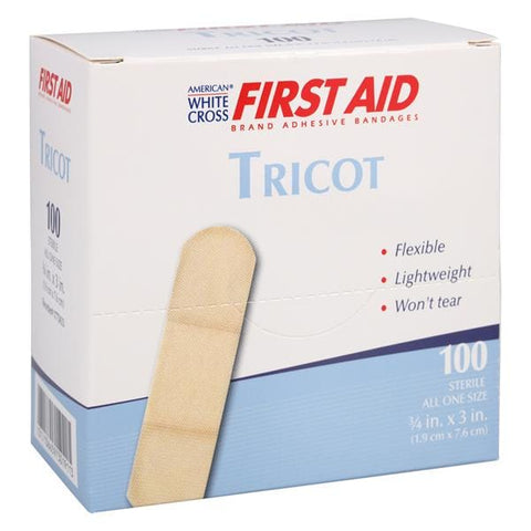 Dukal LLC -American White Cross Tricot Bandage Fabric 3/4x3" Beige Sterile 100/Box, 12 BX/CA 1775033