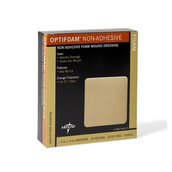 Medline Industries Inc Optifoam Foam Wound Dressing 4x4" Sterile Square Non-Adhesive Absorbent  - MSC1244EP