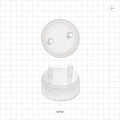 PharmaTainer™ Cap, 2-Ports - 70 mm; 2 External Ports Fit 1/4 inch ID Tubing x 2 Internal Ports Fit 1/4 inch ID Tubing (0.25 inch, 6.35 mm) - 12721