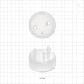 PharmaTainer™ Cap, 3-Ports - 70 mm; 2 External Ports Fit 1/4 inch ID Tubing x 2 Internal Ports Fit 1/4 inch ID Tubing (0.25 inch, 6.35 mm); 1 External Port Fits 3/16 inch ID Tubing (0.188 inch, 4.76 mm) - 12722